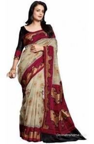 Kajal Sarees Printed Bollywood Art Silk Sari
